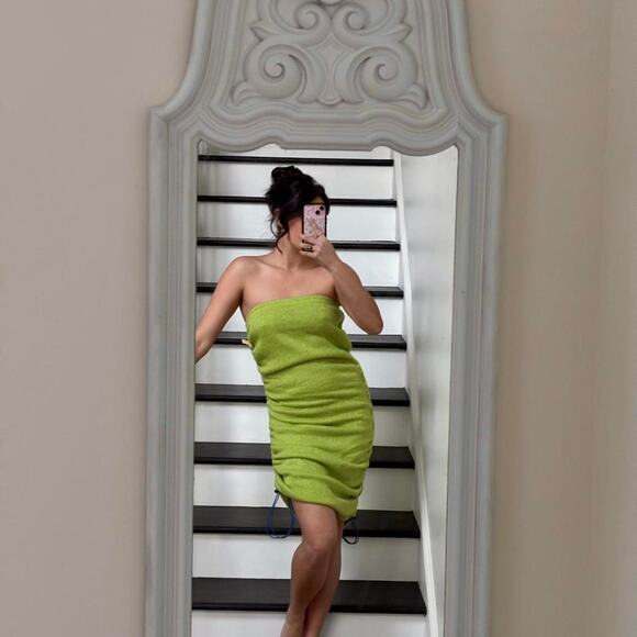 Kkco scrunch mini dress in color kelp NWOT - Picture 1 of 7